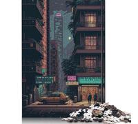 Hong Kong Pixel Art Puzzle Difficult Challenge 100 Percent Recycled Cardboard Jigsaw Puzzle for Adults Teen 1000pcs (75x50cm)