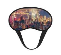 Hong Kong Print Blindfold Sleep Mask, 100% Block Light Eye Sleep Shade Cover Eye Masks with Adjustable Strap