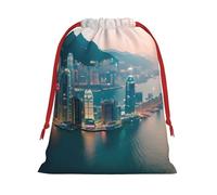 Hong Kong Print Drawstring Gift Reusable Pouch Wedding Candy Toys Cards Storage Function Portable