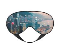 Hong Kong Print Eye Mask Comfortable Eye Shade for Night Sleep Naps Home Travel Use