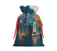 Hong Kong Print Gift Drawstring Bags For Birthday Season Decor Present Sacks Party Festive Favors