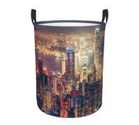 Hong Kong Print Laundry Hamper Basket Tall Laundry Basket, Hamper For Blanket Storage For Bedroom