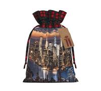 Hong Kong -Print Multi-Colored Burlap Drawstring Bags, Eco-Friendly Plaid Pouches For Wedding Party Favors & Custom Packaging. S