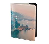 Hong Kong Print Passport Holder for Travel,Wallet Case RFID Blocking Leather Card Slot Protector