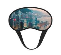 Hong Kong Print Soft Comfortable Eye Mask for Sleeping Light Blocking Nap Travel Camping Night Rest