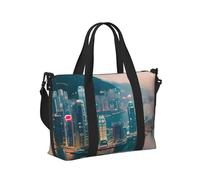 Hong Kong Print Travel Hand Bag for Women Men Lightweight Foldable for Weekend Trips Gym Vacation