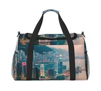 Hong Kong Print Travel Hand Travel Bag Weekender Overnight Carry On Tote Foldable Crossbody Bag