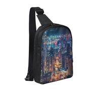 Hong Kong Printed Chest Bag Sling Bag for Men Women, Waterproof Crossbody Backpack Men Bag for Runner Workout Hiking Cycling Travel