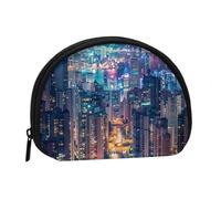 Hong Kong Printed Coin Purse for Women Cute Small Change Wallet Mini Coin Purses Pouch with Zipper