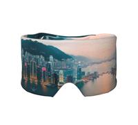 Hong Kong Printed Sleeping Blindfold, Padded Ear Warmer Mask, Adjustable Head Wrap, for Deep Relaxation
