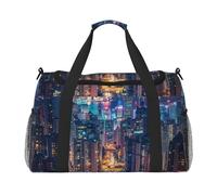 Hong Kong Printed Travel Duffle Bag for Men Women Large Sport Gym Bag Handbag with Shoulder Strap for Travel Weekend Fishing Hunting