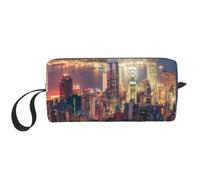Hong Kong Prints Travel Makeup Bag Makeup Pouch, Portable Simple Zippered Makeup Organizer Case for Women