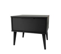 Hong Kong Ready Assembled Matt Black 1 Drawer Small Side Table (H)410mm (W)450mm (D)395mm