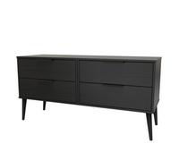 Hong Kong Ready Assembled Matt Black 4 Drawer Chest Of Drawers (H)505mm (W)1120mm (D)415mm