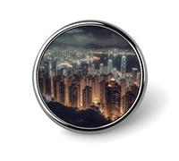 Hong Kong Round Aluminum Alloy Pin Badge Lapel Pin