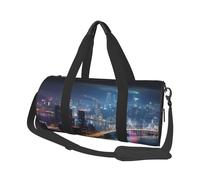 Hong Kong Round Travel Duffel Bag - Large Capacity Durable Carry-On Bag for Vacation, Gym, Short Trips