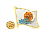 Hong Kong Shark's Fin Soup China Golden Metal Flag Lapel Pin Badge