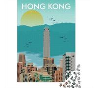 Hong Kong Skyline 1000 Piece Jigsaw Puzzle, Asian Architecture Inspired View, 1000 Pieces for Adults, Birthday Gift for Travel Lovers, Gift Idea, 70x50cm/1000pcs