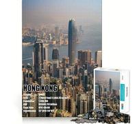 Hong Kong Skyline 1000 Piece Puzzle For Adults Creative Play Snug Joint Real Challenge Night Activity (38x26cm)