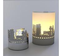 Hong Kong Skyline Gift Tube Shadow Play Candle - Captivating Souvenir & Decorative Accent with Iconic Landmarks - Perfect for Hong Kong Fans!