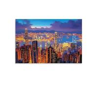 Hong Kong skyline night,1000-piece puzzle,Classic Jigsaw Puzzle Adult DIY Jigsaw Set Paper Toy Unique Gift Modern Home Decor,38x52cm