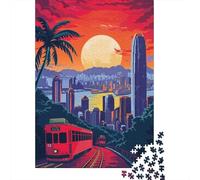Hong Kong Skyline Tram, Classic Jigsaw Puzzle, 1000 Pieces, 52x38cm/1000pcs