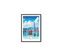 Hong Kong Travel Print, Hong Kong Travel Poster, Travel Decor, Popular Print, Birthday Gift, 6x4/7x5/8x10/A3/A4 (A4 Unframed (21 x 29.7cm))