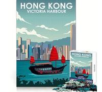 Hong Kong Victoria Harbour Jigsaw Puzzles for Adults 1000 Piece Brain Memory Pleasant Leisure Tight Lock Creative Gift size 50x75cm