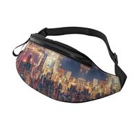 Hong Kong Waist Bag Bumbags for Men Women, Print Polyester Waist Pack for Travel Walking Sport with Adjustable Strap