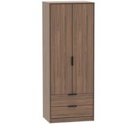 Hong Kong Walnut Effect 2 Door 2 Drawer Tall Wardrobe