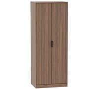 Hong Kong Walnut Effect 2 Door Plain Tall Wardrobe