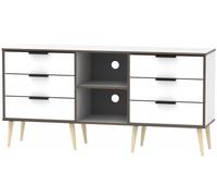 Hong Kong White 150cm TV Unit with Wooden Legs