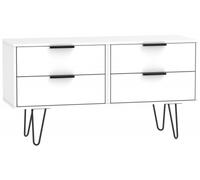 Hong Kong White Bed Box with Hairpin Legs