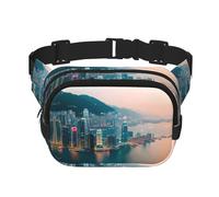 Hong Kong Zipper Fanny Pack, Crossbody Bags with Adjustable Strap for Jogging, Cycling