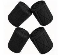 HONGBA 4Pcs Non-Slip Felt Tree Protector Wraps, 10cm Width 2m Length Guards for Hammock, Swing, Slackline & Zipline Rope, Black & Green Options(Black)