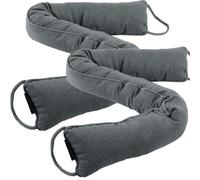 Hongbaite 2-Pack 91 x 8 cm Heavy Under Door Draught Excluder Cushion Draft Wind Stopper for Doors Window with Hanging Loops - Gray