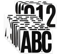 HONGBAOKEJI 7 Inch 39 Large Sticky Adhesion Black Letter & Number Stickers | 14 Sheets Waterproof Self-Adhesive Vinyl Decals for Mailbox, Door, Home & Outdoor Signs