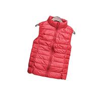 HONGBI Women's Packable Lightweight Down Vest Body Warmer Winter Down Waistcoat Down Puffer Gilet Vest Waterproof Sleeveless Zipper Stand Collar Gilet Jacket Outwear Outdoor Quilted Zip Vest Red XXL