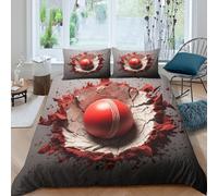 HONGBING Cricket Quilt Cover Duvet Cover for Teens And Adults 3D Print Sports Comforter Covers Bedding Set Soft Microfiber with Zipper Closure with Pillow Cases 3 Pieces King(220x240cm)