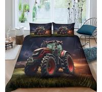 HONGBING Tractor for Boys Girls 3D Printed Duvet Cover Comforter Covers Quilt Cover Bedding Set with Pillow Cases Soft Microfiber with Zipper Closure 3 Pieces Double（200x200cm）