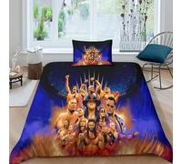 HONGBING Wrestling 3D Printed Sports Comforter Covers for Boys Girls Duvet Cover Quilt Cover with Pillow Cases Bedding Set Soft Microfiber with Zipper Closure 3 Pieces Single（135x200cm）