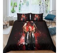 HONGBING Wrestling 3D Printed Sports for Boys Girls Comforter Covers Duvet Cover Quilt Cover Bedding Set Soft Microfiber with Pillow Cases with Zipper Closure 3 Pieces Double（200x200cm）