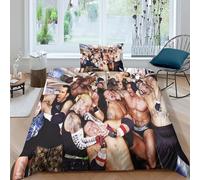 HONGBING Wrestling Comforter Covers for Boys Girls 3D Print Sports Quilt Cover Duvet Cover Bedding Set with Zipper Closure Soft Microfiber with Pillow Cases 3 Pieces Single（135x200cm）