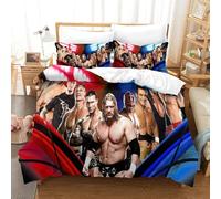 HONGBING Wrestling Comforter Covers for Boys Girls 3D Print Sports Quilt Cover Duvet Cover Bedding Set with Zipper Closure Soft Microfiber with Pillow Cases 3 Pieces Single（140x200cm）