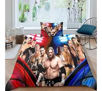 HONGBING Wrestling Comforter Covers for Teens And Adults Duvet Cover Quilt Cover 3D Print Sports with Pillow Cases with Zipper Closure Bedding Set Soft Microfiber 3 Pieces Single（135x200cm）