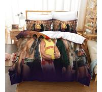 HONGBING Wrestling for Boys Girls Comforter Covers 3D Print Sports Quilt Cover Duvet Cover with Pillow Cases Soft Microfiber Bedding Set with Zipper Closure 3 Pieces Single（140x200cm）
