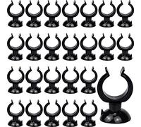 HongBoom 25 Pcs Aquarium Suction Cups 22mm with Clips,Heater Suction Cups, Aquarium Suction Cups Holder for Air Line Tube Hose Pump Fish Tank Heater Suction Cups Air Line Pump Holde 23 x 30mm Black