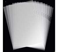 HongChelle 24 Pcs A4 Cut Flush Folder, L Type Folders, A4 Clear Plastic Wallets, Cut Flush Open Top & Side Wallets for School Work Office Paper Reports Document