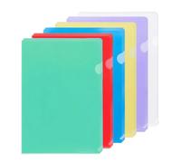 HongChelle 24 Pcs A4 Cut Flush Folders, Transparent Plastic Folders, Colours Plastic Wallets, Page Protector for Office School Work Report Presentation Project Documents File