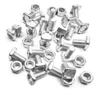 HONGCI 60 Pack Greenhouse Nuts and Bolts - Square Head 10mm Aluminium - Greenhouse Accessories